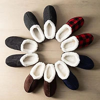 Harman Kodiak 'Faux Suede' Memory Foam Slippers Men (Buffalo Check)