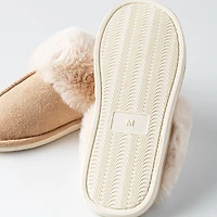 Harman Aspen 'Sherpa Lined Cuff' Memory Foam Slippers Women (Natural)