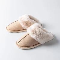 Harman Aspen 'Sherpa Lined Cuff' Memory Foam Slippers Women (Natural)