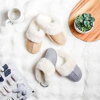 Harman Aspen 'Sherpa Lined Cuff' Memory Foam Slippers Women