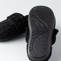 Harman Luxury Chenille Memory Foam Slippers Women (Black)