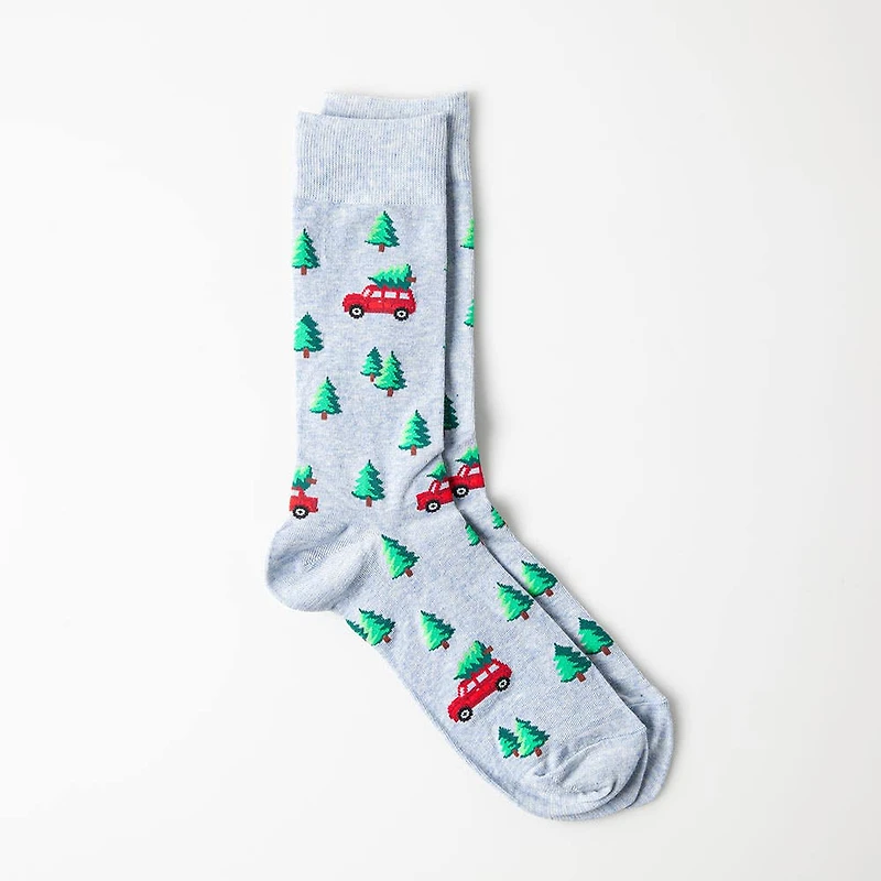 Hotsox Men's 'Christmas Tree Car' Crew Socks - 1 Pair
