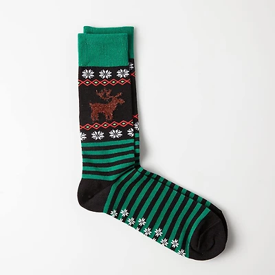 Hotsox Men's 'Reindeer' Crew Socks - 1 Pair