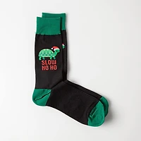 Hotsox Men's 'Slow Ho Ho Ho' Crew Socks - 1 Pair
