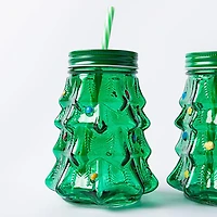 Harman Christmas 'Tree' Glass Drink Sipper - Set of 2 (Green)