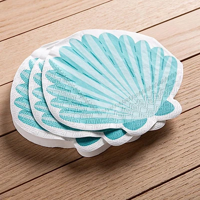 Harman 3-Ply 'Seashell' Shaped Paper Napkin - Set of 20 (Aqua)
