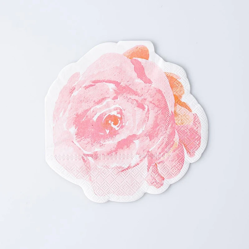 Harman 3-Ply 'Peony' Paper Napkin Shaped - Set of 20 (Pink)