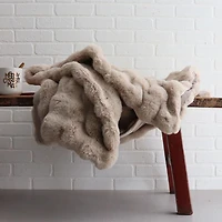 Harman Luxe Sculpted Fur Throw (Taupe)