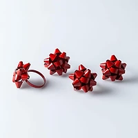 Harman Christmas 'Ribbon Bow' Napkin Ring - Set of 4 (Red)