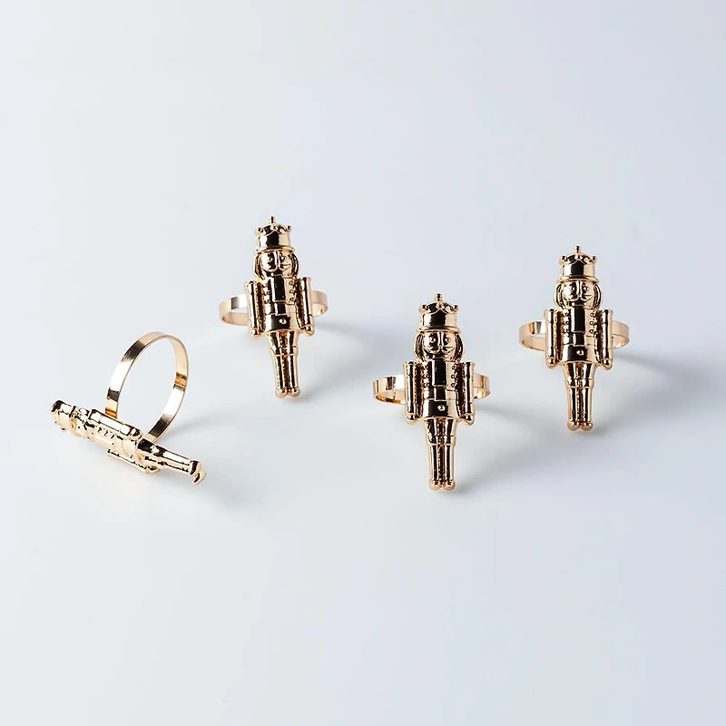 Harman Christmas 'Nutcracker' Napkin Ring - Set of 4 (Gold)