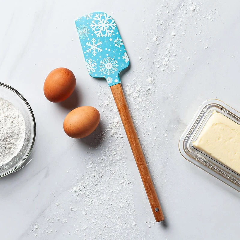 KSP Christmas Stir & Bake 'Snowflake' Spatula Silicone/Wood