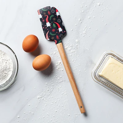 KSP Christmas Stir & Bake 'Gnomes' Spatula Silicone/Wood