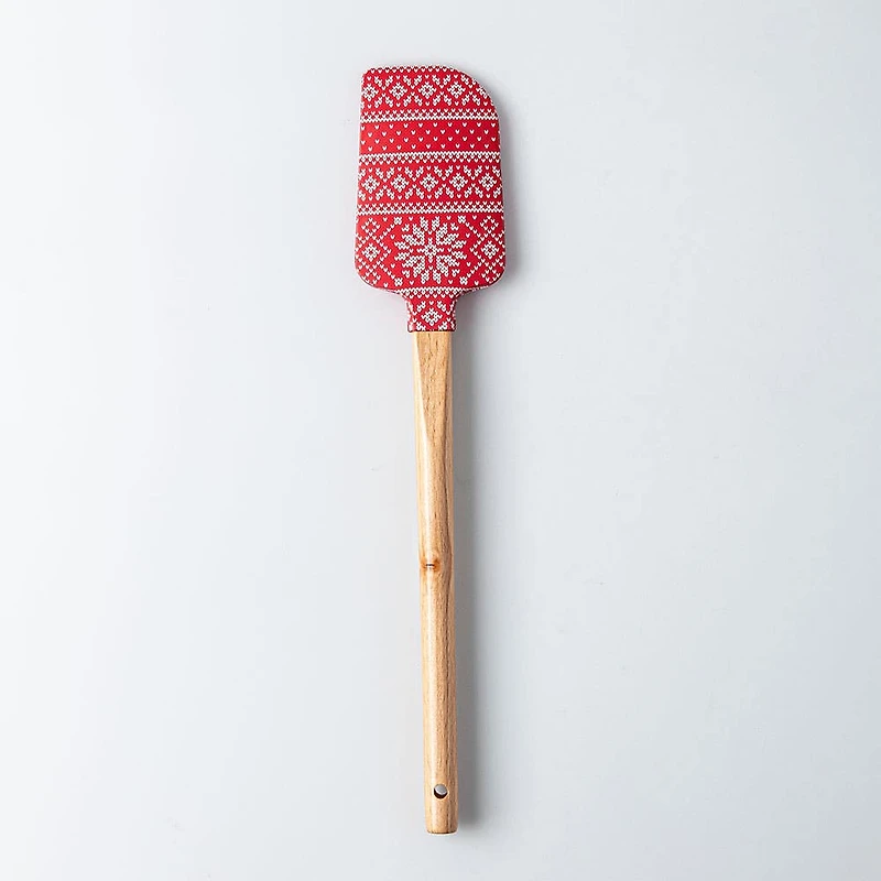 KSP Christmas Stir & Bake 'Snow' Spatula Silicone/Wood