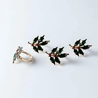 Harman Christmas 'Holly' Napkin Ring - Set of 4 (Red/Green)