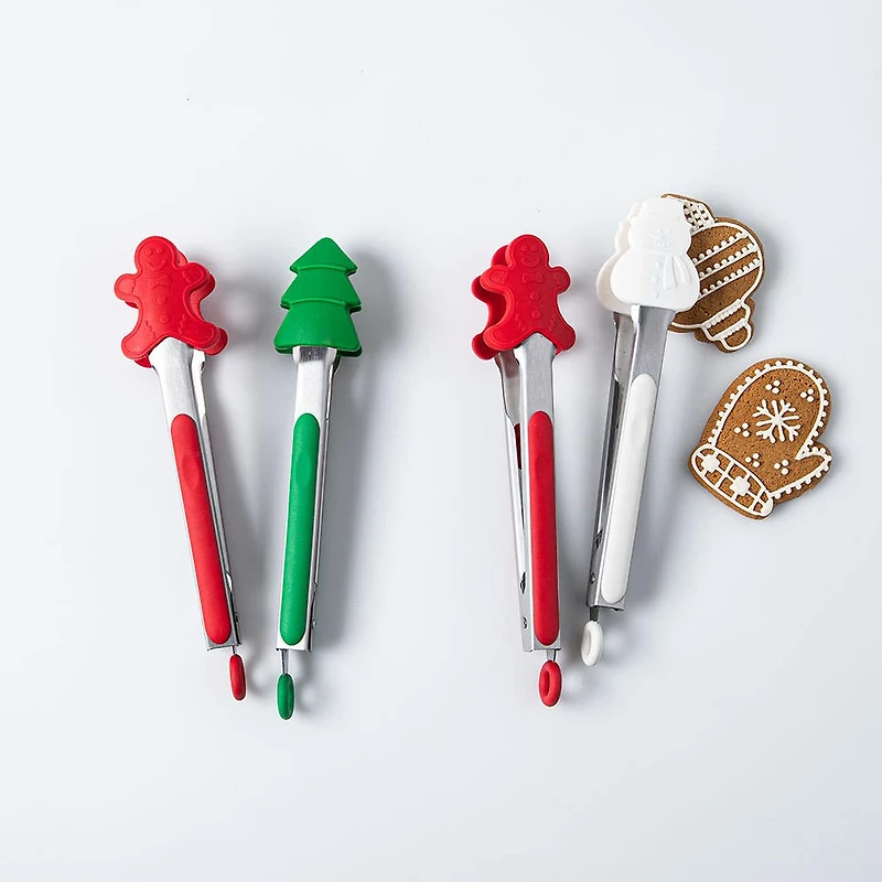 KSP Christmas Holiday Bake 'Gingerbread & Tree' Tongs Set of 2