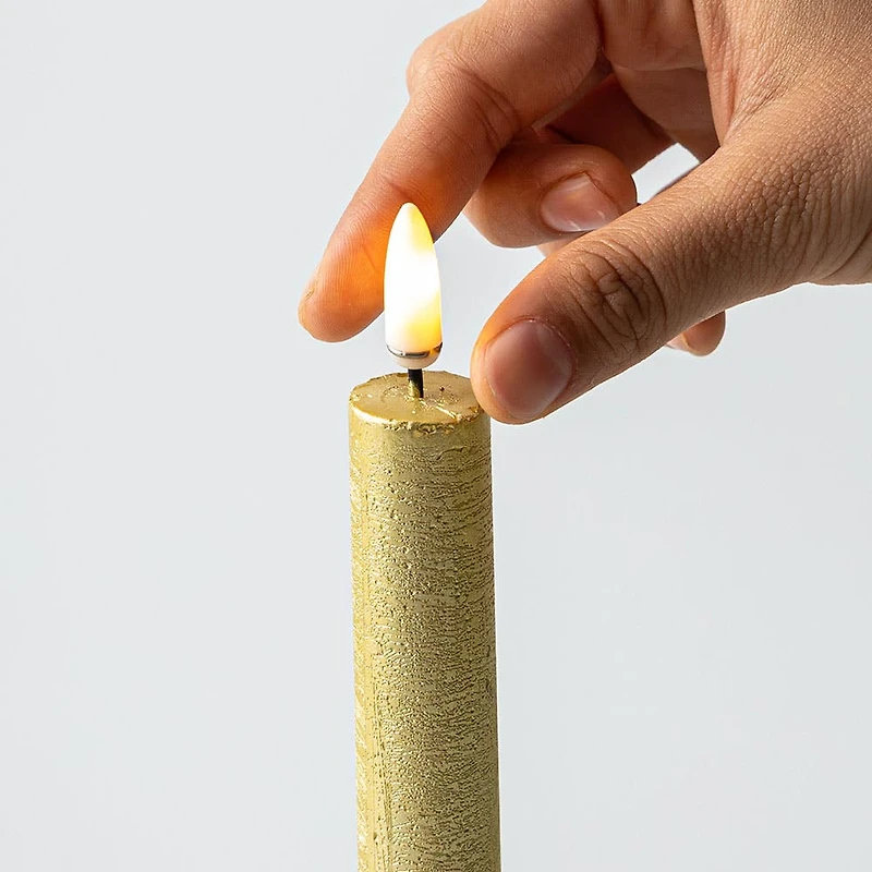 Harman One Touch LED Taper Candle - Set of 2 (Gold)