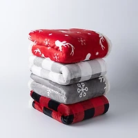 Harman Holiday Market 'Buffalo Check' Reversible Sherpa Throw