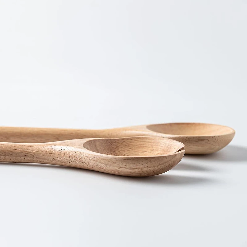 Natural Living Toss Salad Servers - Set of 2 (Natural/Black)