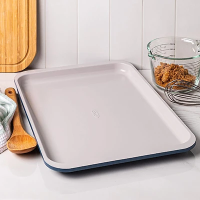 OXO Non-Stick Pro Ceramic Coated Cookie Sheet Small Bake Pan (Blue)