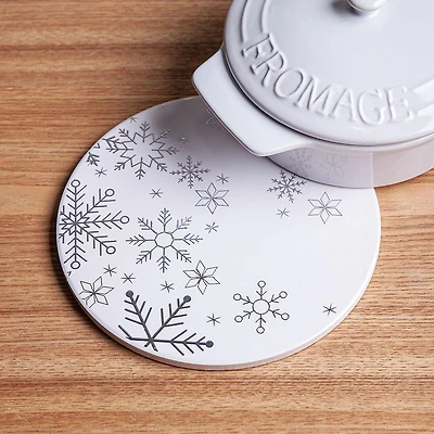 KSP Christmas Ceramica 'Snowflake' Printed Ceramic Trivet
