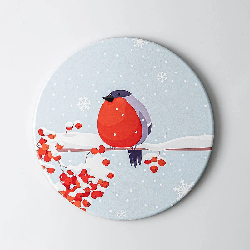 KSP Christmas Ceramica 'Bird' Printed Ceramic Trivet