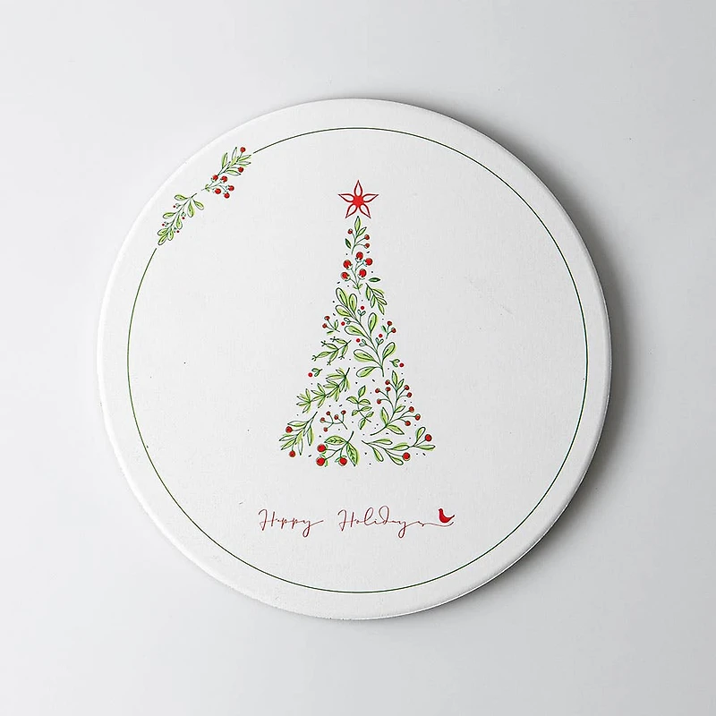 KSP Christmas Ceramica 'Christmas Tree' Printed Ceramic Trivet