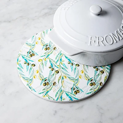 KSP Ceramica 'Olives' Printed Ceramic Trivet (Multi Colour)