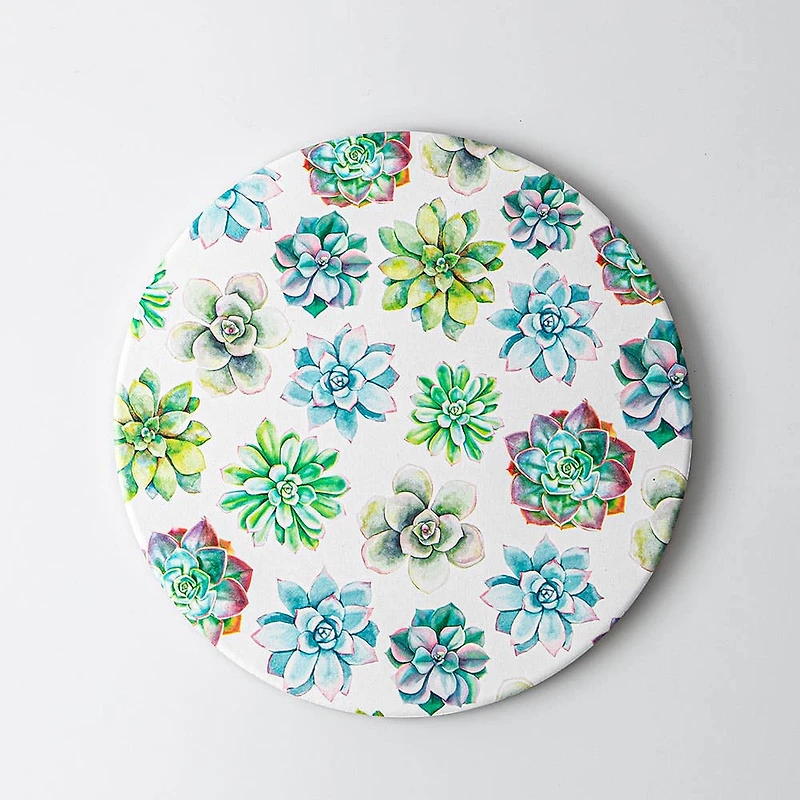 KSP Ceramica 'Succulents' Printed Ceramic Trivet (Multi Colour)