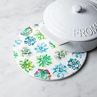 KSP Ceramica 'Succulents' Printed Ceramic Trivet (Multi Colour)