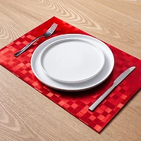 KSP Ritz Metallic 'Squares' PVC Placemat (Red)