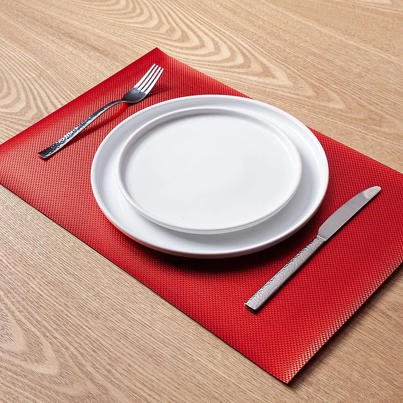KSP Ritz Metallic 'Weave' PVC Placemat (Red)