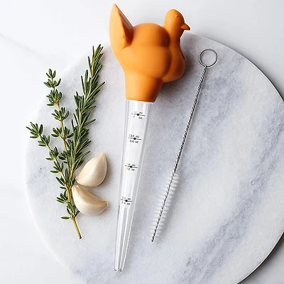 KSP Gobble Turkey Baster with Cleaning Brush (Orange)