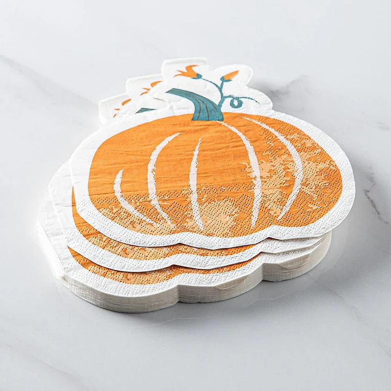 Harman 3-Ply 'Pumpkin' Paper Napkin Shaped - Set of 20