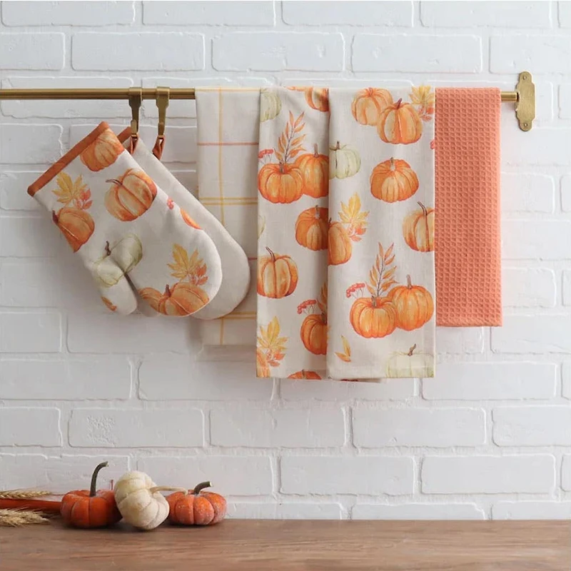 Harman Combo 'Pumpkin Patch' Cotton Kitchen Towel - Set of 3
