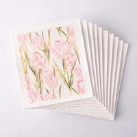 Harman Sponge 'Pink Tulip' Reusable Sponge Cloth - Set of 10