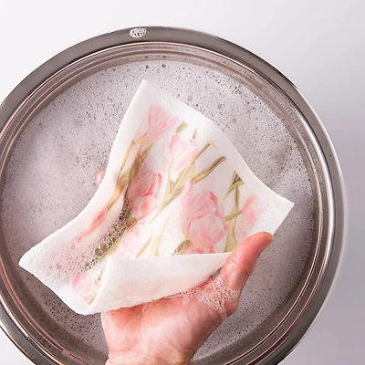 Harman Sponge 'Pink Tulip' Reusable Sponge Cloth - Set of 10