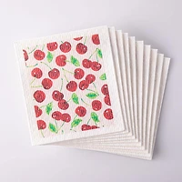 Harman 'Water Colour Cherries' Reusable Sponge Cloth - Set of 10