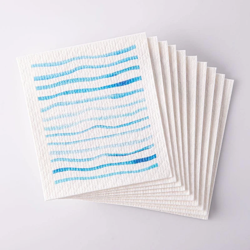 Harman Watercolour Stripe' Reusable Sponge Cloth - Set of 10