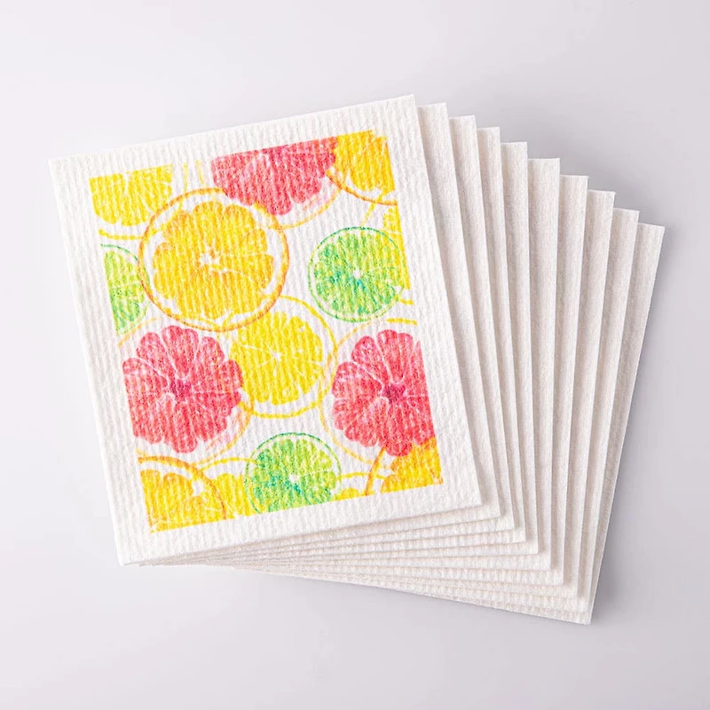 Harman 'Citrus' Reusable Sponge Cloth - Set of 10