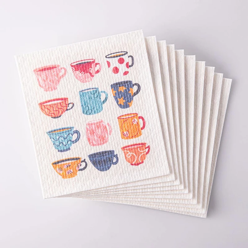 Harman 'Tea Cups' Reusable Sponge Cloth - Set of 10
