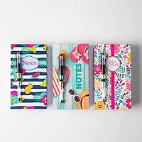 Peach Memo 'Blue Stripes/Flip Flops/Floral' Notepad with Pen (Asstd.)