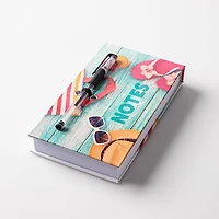 Peach Memo 'Blue Stripes/Flip Flops/Floral' Notepad with Pen (Asstd.)