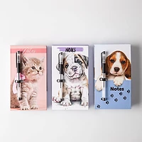 Peach Memo 'Beagle/Cat/Bulldog' Notepad with Pen (Asstd.)