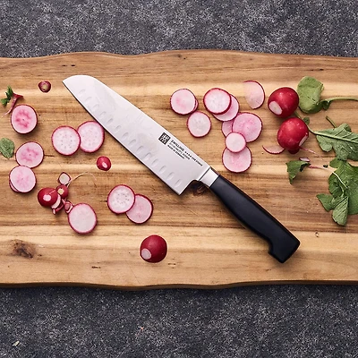 Zwilling 4-Star Santoku Knife with Granton Edge