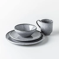 KSP Rök Reactive Stoneware Dinnerware - Set of 16 (Grey)