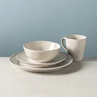 KSP Lera Reactive Stoneware Dinnerware - Set of 16 (Beige)