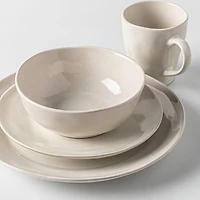 KSP Lera Reactive Stoneware Dinnerware - Set of 16 (Beige)