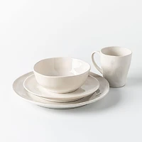 KSP Lera Reactive Stoneware Dinnerware - Set of 16 (Beige)