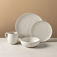 KSP Lysa Reactive Stoneware Dinnerware - Set of 16 (Taupe)