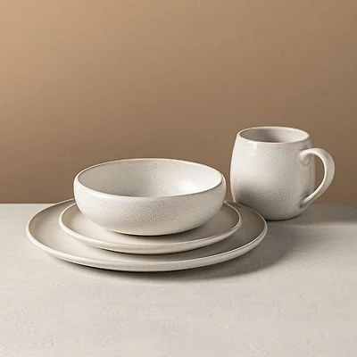 KSP Lysa Reactive Stoneware Dinnerware - Set of 16 (Taupe)